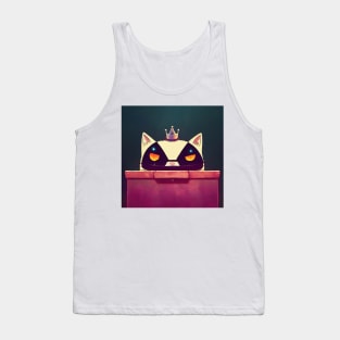 Queen of the Trashcans - A Cat Overlooks Her Garbage Kingdom Tank Top